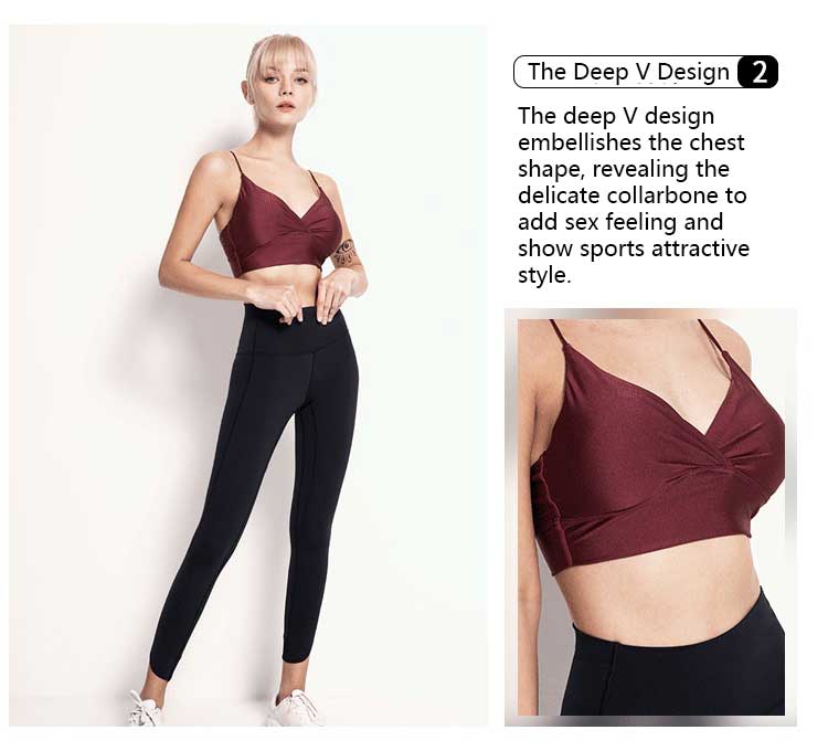 Shiny sports bra beauty back strap yoga bra - Activewear