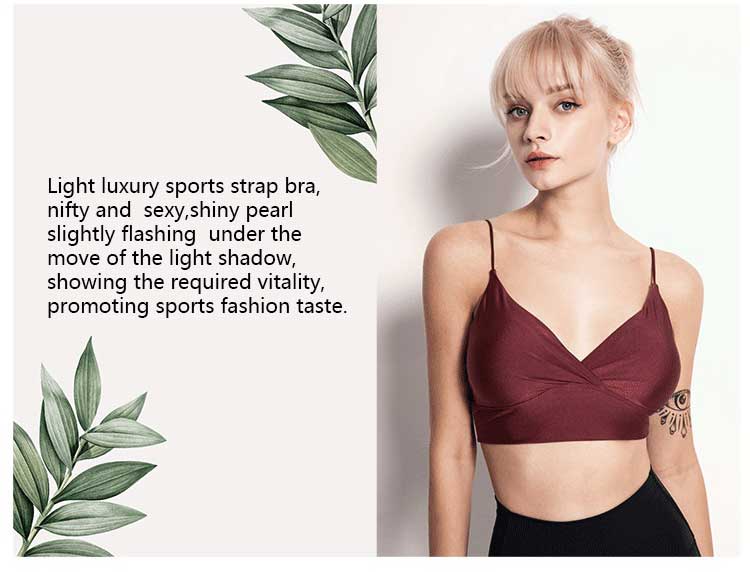 Shiny sports bra beauty back strap yoga bra - Activewear