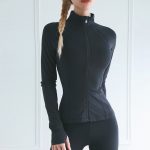 High collar zipper sports jacket women style fit body modelling draws the attractive curve of women