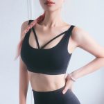 High intensity sports bra exercise bra with shockproof and gathered,fashional beautu back running fitness bra wearing on both sides