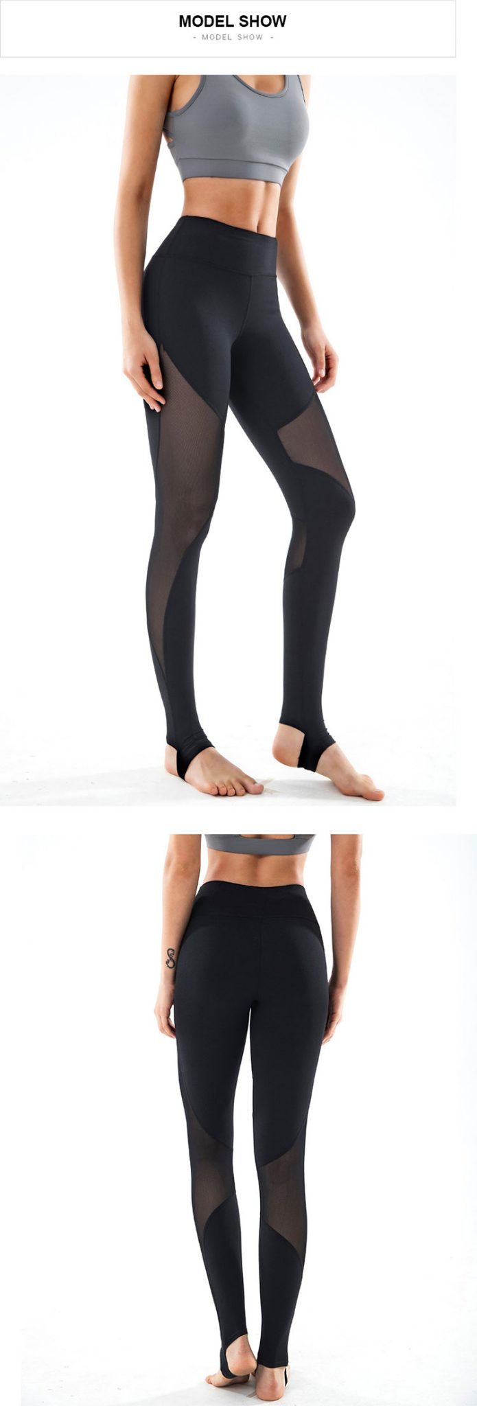 black mesh workout leggings