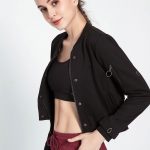 The-stitching-design-of-black-sports-jacket-womens-is-a-highlight.-The-fabric-is-divided-into-different-parts