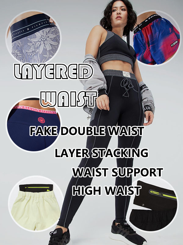 Layered Waist leggings design at HL sportswear