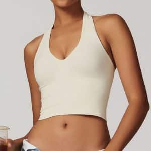 Halter-neck yoga bra