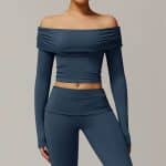 One-shoulder long-sleeved yoga