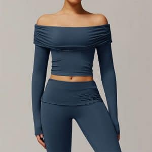 One-shoulder long-sleeved yoga